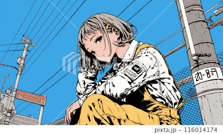肉体労働をしている若い女性