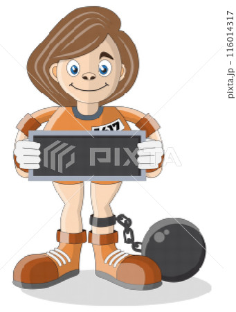 Cute Prisoner. Vector illustration. Pixel art. Isolated on white background. Cute Prisoner. Vector illustration. Pixel art. Isolated on white background. 116014317