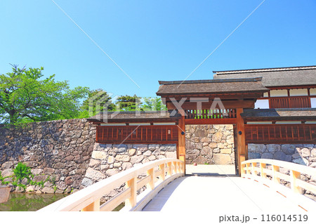 長野県長野市、松代城太鼓門の風景 長野県長野市、松代城太鼓門の風景 116014519