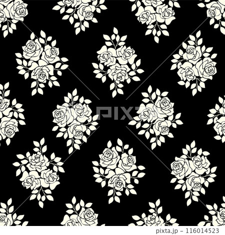 テキスタイルに最適な美しい薔薇の図案, 116014523