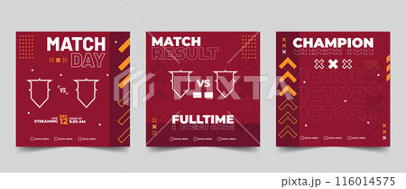 Set of modern sport match social media vector template Set of modern sport match social media vector template 116014575
