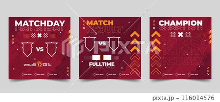 Set of modern sport match social media vector template Set of modern sport match social media vector template 116014576