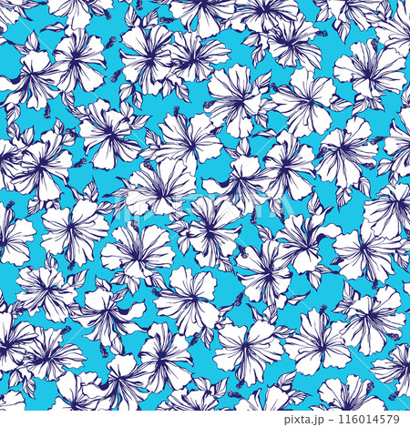 アロハシャツに最適なハイビスカスのテキスタイル図案, 116014579