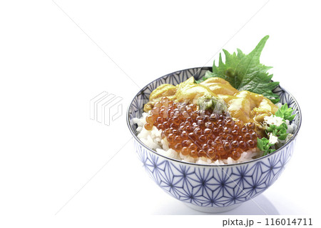 最強の海鮮丼 ウニいくら丼 （白背景） 116014711