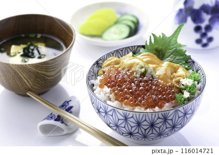 最強の海鮮丼 ウニいくら丼 （白背景） 116014721