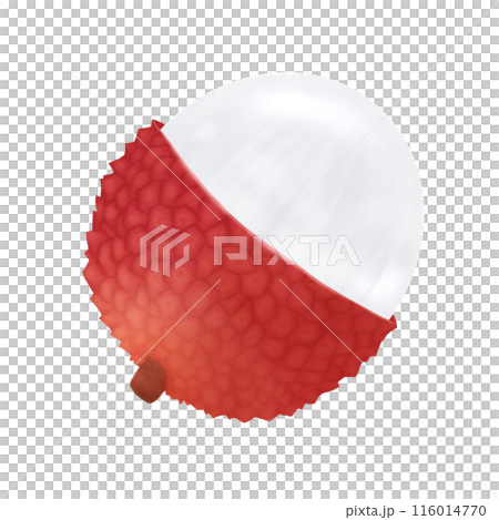 Half peeled lychee (litchi) Half peeled lychee (litchi) 116014770