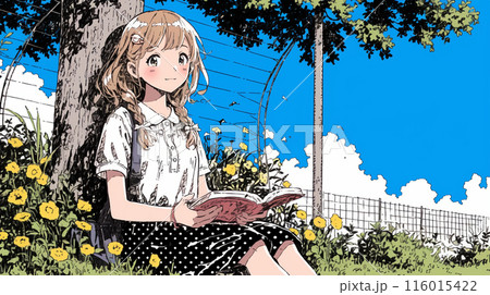 日だまりでまったりしている若い女性