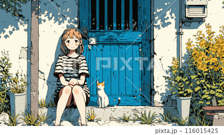 日だまりでまったりしている若い女性