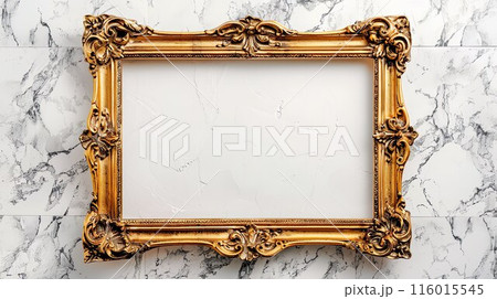金色の額縁の背景素材01 116015545
