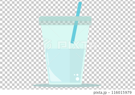 用吸管和杯子喝水。保濕。向量圖 116015979