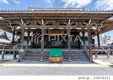 京都市左京区北門前町の妙傳寺(まねき書きの寺院) 本堂 京都市左京区北門前町の妙傳寺(まねき書きの寺院) 本堂 116016321