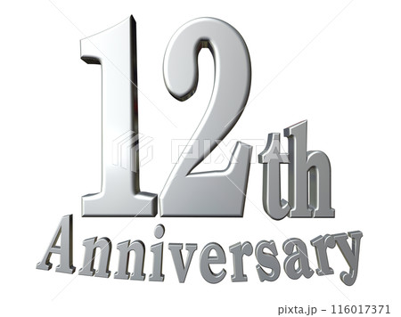 3DCG文字「12th Anniversary/12周年」シルバー,銀 116017371