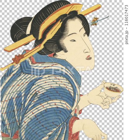 浮世絵　イラスト　女性 116017473