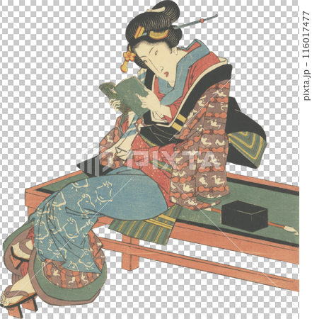 浮世絵　イラスト　女性 116017477