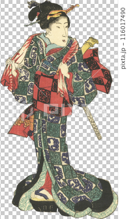 浮世繪插圖女人 116017490