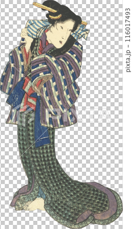 Ukiyo-e illustration woman 116017493