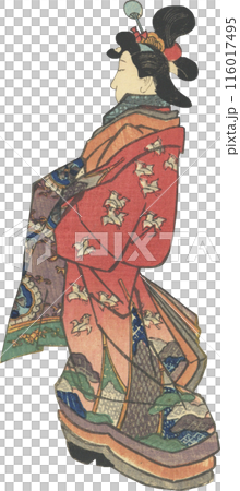 Ukiyo-e illustration woman 116017495