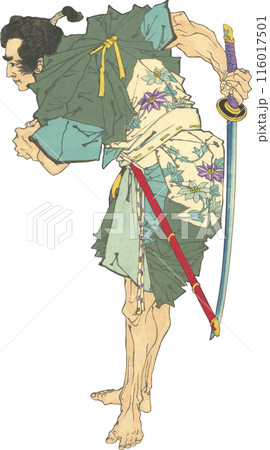 浮世絵　イラスト　遠藤盛遠　文覚 116017501