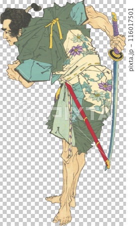 浮世絵　イラスト　遠藤盛遠　文覚 116017501