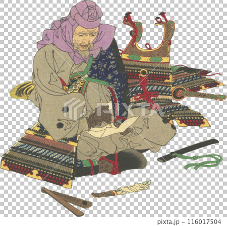 浮世絵　イラスト　源頼政 116017504