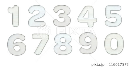 縁が光る白く塗装された木の数字セット 縁が光る白く塗装された木の数字セット 116017575