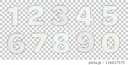 一組漆成白色、邊緣閃亮的木製數字 116017575
