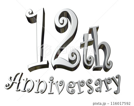 3DCG文字「12th Anniversary/12周年」シルバー,銀 3DCG文字「12th Anniversary/12周年」シルバー,銀 116017592