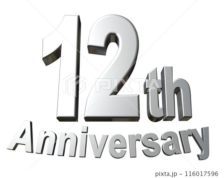 3DCG文字「12th Anniversary/12周年」シルバー,銀 116017596
