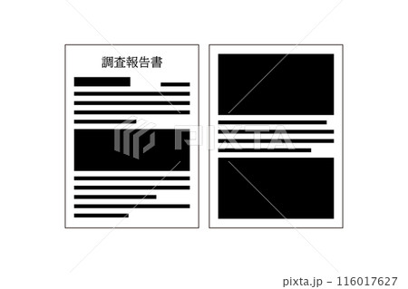 黒塗りにされた調査報告書のアイコン 116017627
