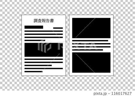 黒塗りにされた調査報告書のアイコン 116017627