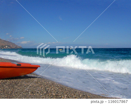 Beautiful sea in Sicily, Italy. Blue clear water sea in Italy. Beautiful background with sea. Beautiful sea in Sicily, Italy. Blue clear water sea in Italy. Beautiful background with sea. 116017867