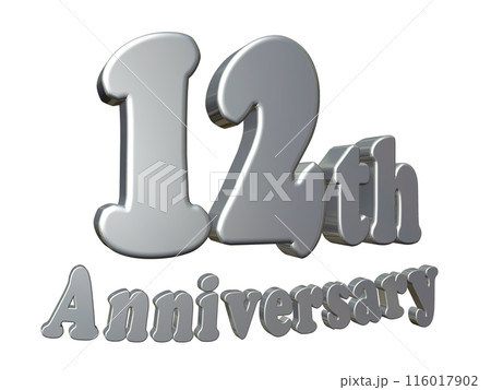 3DCG文字「12th Anniversary/12周年」シルバー,銀 116017902