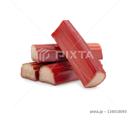 Rhubarb stalks on a white background 116018093