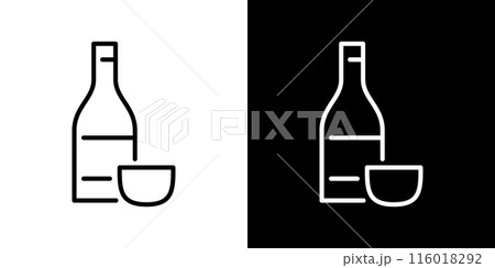 シンプルな米焼酎のラインアイコン 116018292