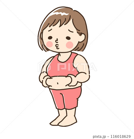お腹の脂肪が気になる人 116018629