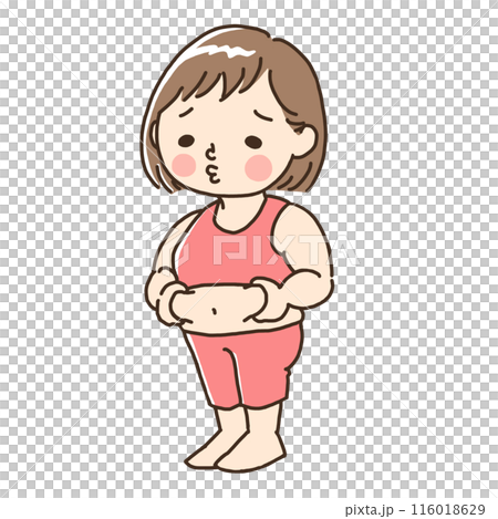 お腹の脂肪が気になる人 116018629
