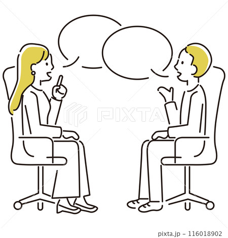 定番 伝わる 人物イラストコミュニケーション男女 定番 伝わる 人物イラストコミュニケーション男女 116018902