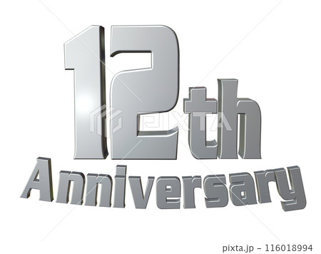 3DCG文字「12th Anniversary/12周年」シルバー,銀 3DCG文字「12th Anniversary/12周年」シルバー,銀 116018994