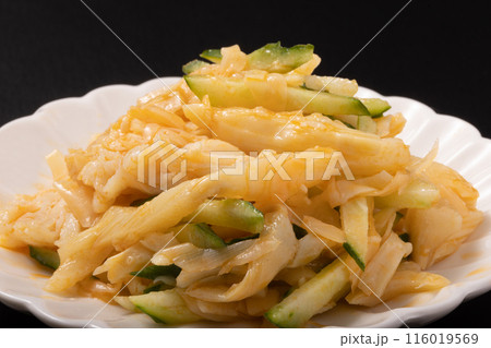 蒸し鶏とキュウリ 穂先メンマ和え 蒸し鶏とキュウリ 穂先メンマ和え 116019569