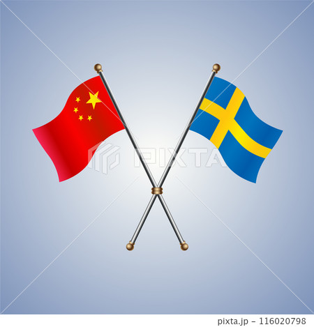 China and Sweden flags relations China and Sweden flags relations 116020798
