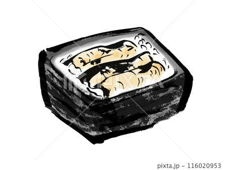 鰻重（白焼き）の手書き和風筆イラスト素材 116020953
