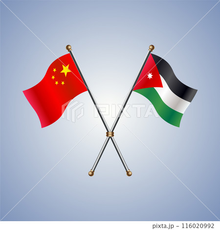 China and Jordan flags relations 116020992