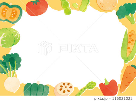 野菜の水彩イラスト背景テンプレート 野菜の水彩イラスト背景テンプレート 116021023