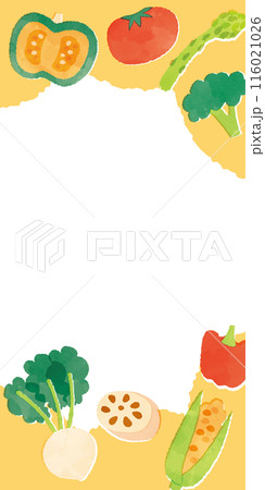 野菜の水彩イラスト背景テンプレート 116021026