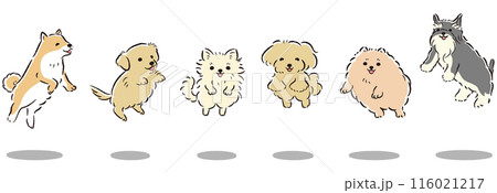 ジャンプする犬たちのイラストセットのイラスト素材 [116021217] - PIXTA