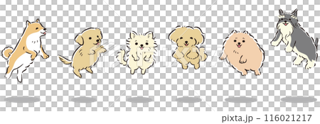 Jumping dogs illustration set Jumping dogs illustration set 116021217