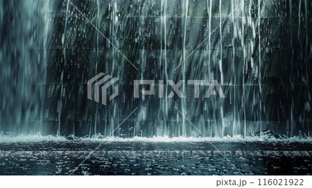 Flowing Water Curtain. Generative AI	 116021922