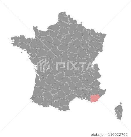 Var department map, administrative division of France. Vector illustration. Var department map, administrative division of France. Vector illustration. 116022762