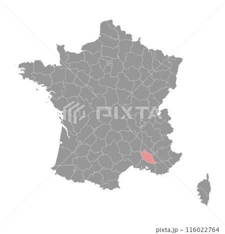 Vaucluse department map, administrative division of France. Vector illustration. Vaucluse department map, administrative division of France. Vector illustration. 116022764