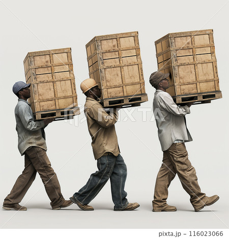 people moving lifting carrying crates logisticsのイラスト素材 [116023066] - PIXTA